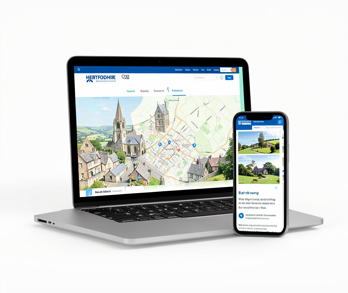 Barkway website design shown on a laptop beside a phone displaying the business ranking in the local Google Maps results