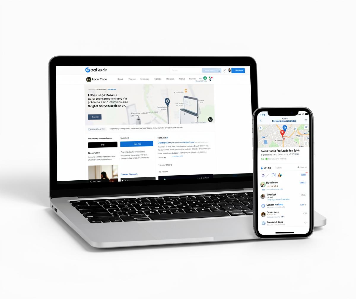 Broxbourne website design shown on a laptop beside a phone displaying the business ranking in the local Google Maps results